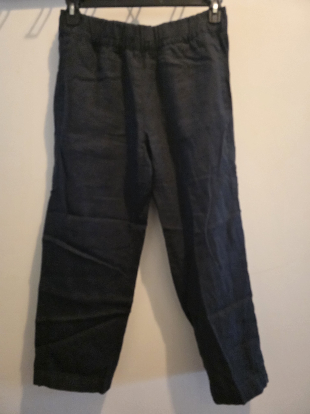 American Giant Black Elastic-Waist Linen Pants